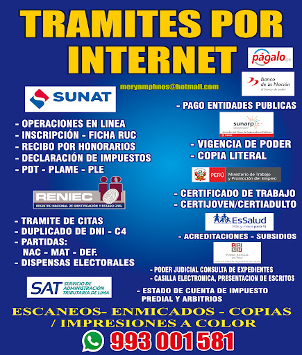 Copias Internet Cercado de Lima Meryamp Hnos.